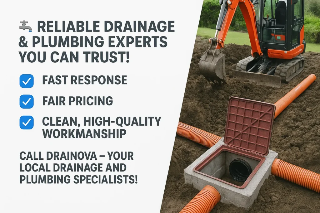 Drainage services in London by Drainova – engineer unblocking and cleaning a London drain